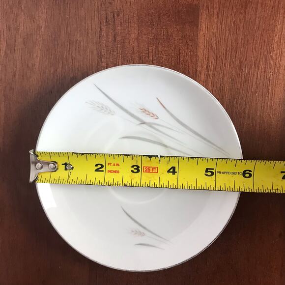 3/$20 VTG MS Platinum Wheat Bone China Japan White Tea Cup & Saucer Set For One - Picture 9 of 11